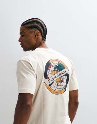 Parlez T-shirt With Graphic Back Print In Neutral