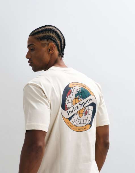 Parlez t-shirt with graphic back print in ecru - view 1