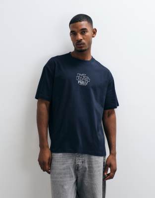 Parlez T-shirt With Graphic Chest Print In Black