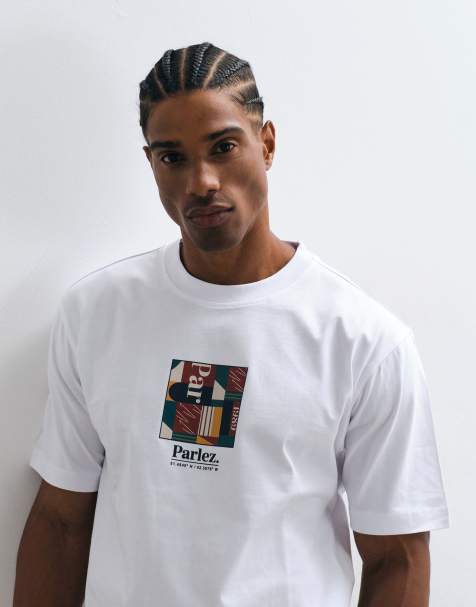 Parlez t-shirt with graphic chest print in white - view 1