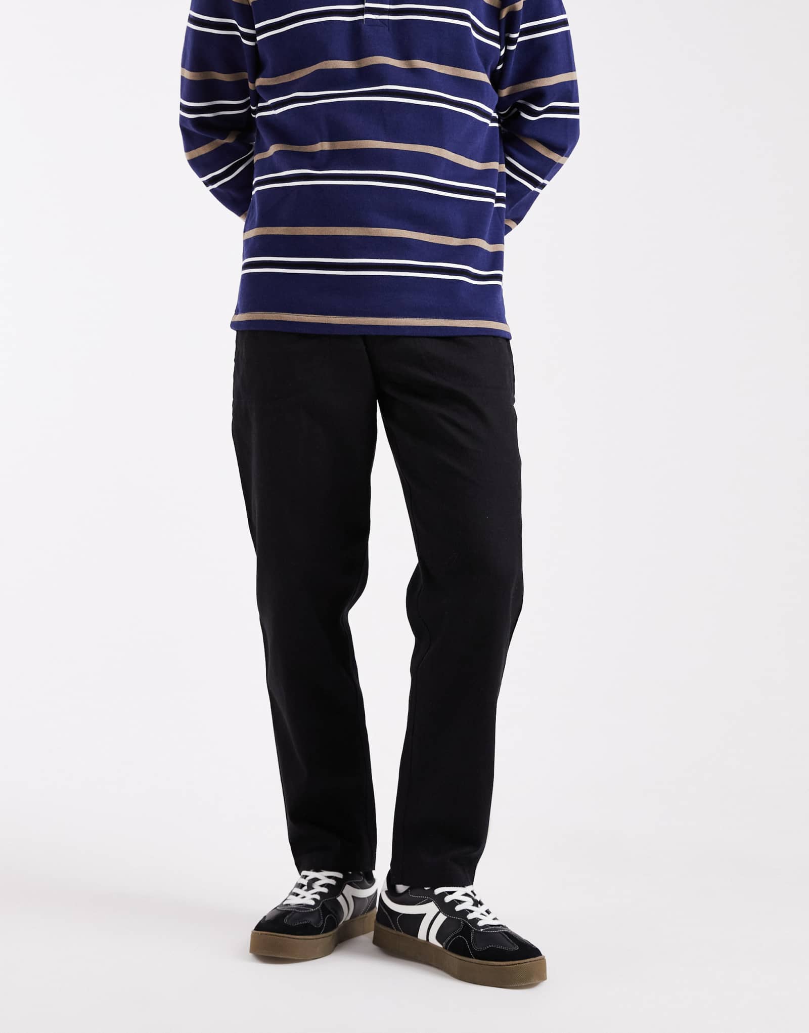 Брюки Parlez зауженного кроя с эластичным поясом на завязках черного цвета