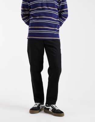 Parlez Parlez tapered fit trousers with elasticated drawstring waist in black
