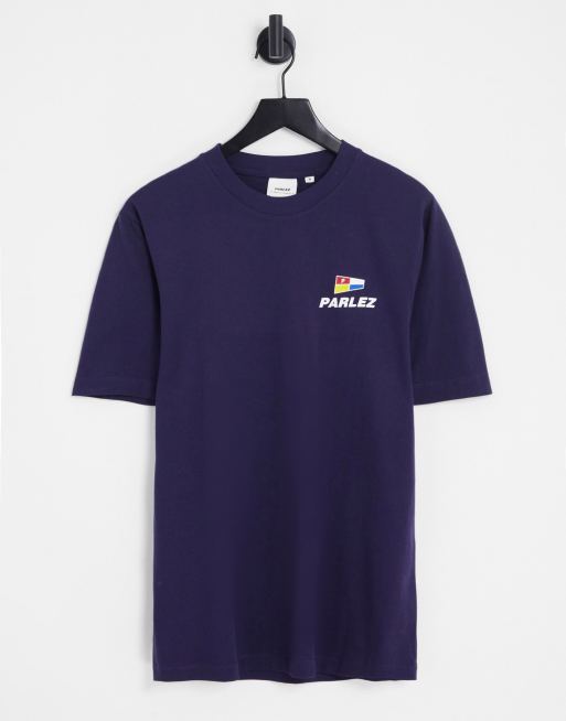 Parlez tradewinds backprint t-shirt in navy | ASOS