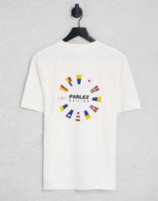 Parlez Parlez tradewinds backprint t-shirt in white