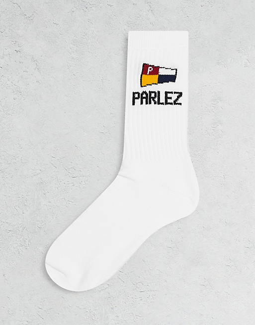 Parlez - Tradewinds - Sokken met vlag in wit