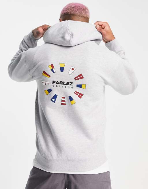 Parlez – Tradewinds – Szara bluza z kapturem i nadrukiem na plecach