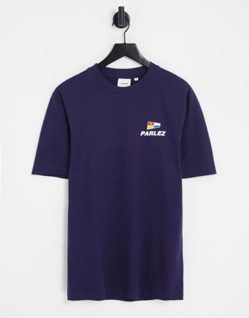 Parlez - Tradewinds - T-shirt met print achterop in marineblauw