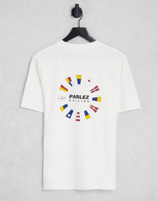 Parlez Tradewinds T shirt met print achterop in wit ASOS