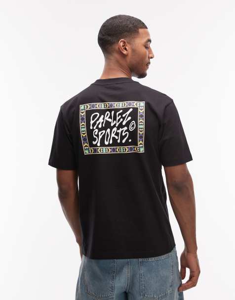 Parlez - Tribe - T-shirt met grafische print op de achterkant in zwart - view 1