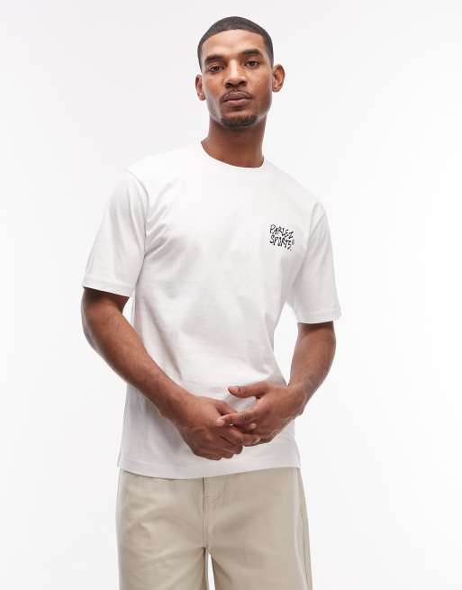 Parlez tribe t-shirt with back print graphic in white, 3 of 5