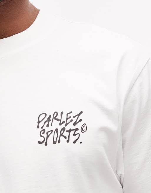 Parlez tribe t-shirt with back print graphic in white, 5 of 5