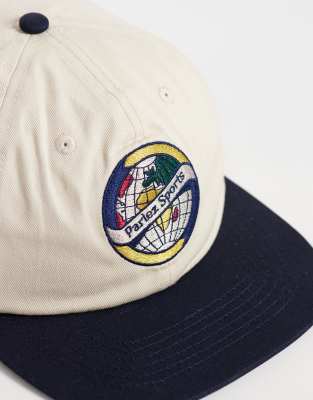 Parlez Upton 6 Panel Contrast Peak Cap In Multi