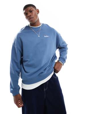 Vernon crew neck logo sweatshirt in blue