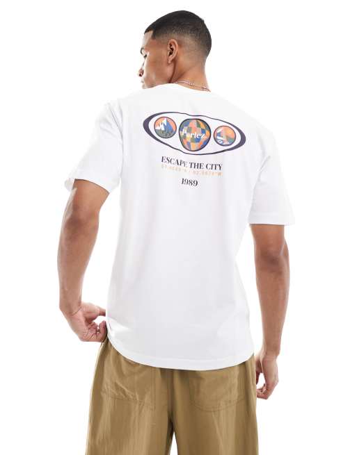Parlez – Vit t-shirt med logga och tryck baktill 