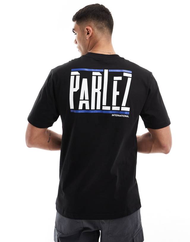 Parlez - waller backprint logo t-shirt in black