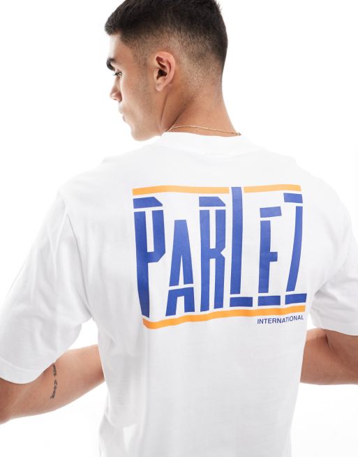 Parlez - Waller - Oversized T-shirt met grote print op de achterkant in wit