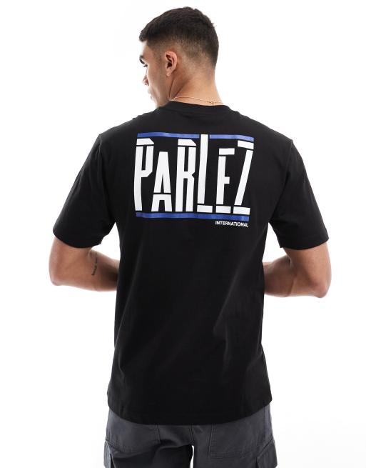 Parlez - Waller - Sort T-shirt med logoprint på ryggen