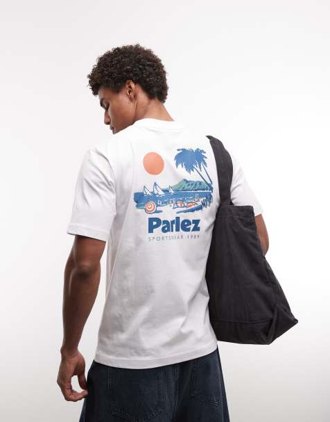 Parlez - Willford - T-shirt à manches courtes avec motif graphique plage au dos - Blanc - view 1