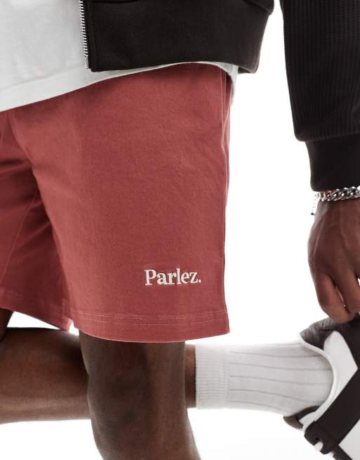 Parlez - Wilmot - Shorts met trekkoord en logo in roest, 3 van 5