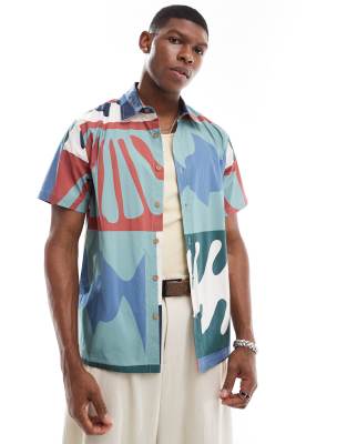 Windfall short sleeve printed shirt in multi