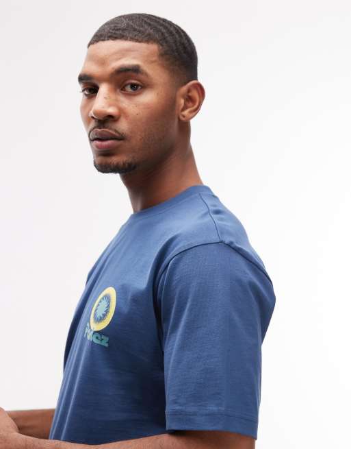 Parlez - Winston - Blå T-shirt med grafisk print på ryggen, 4 af 5
