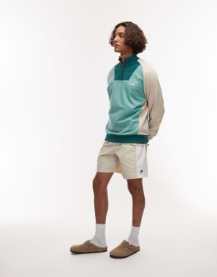 PARLEZ ZENITH QUARTER ZIP LOGO PANELED DETAIL SWEATSHIRT TOP 