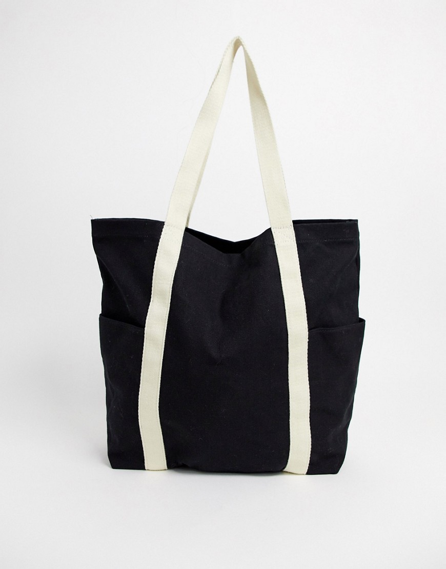 фото Парусиновая сумка-шоппер asos design-черный