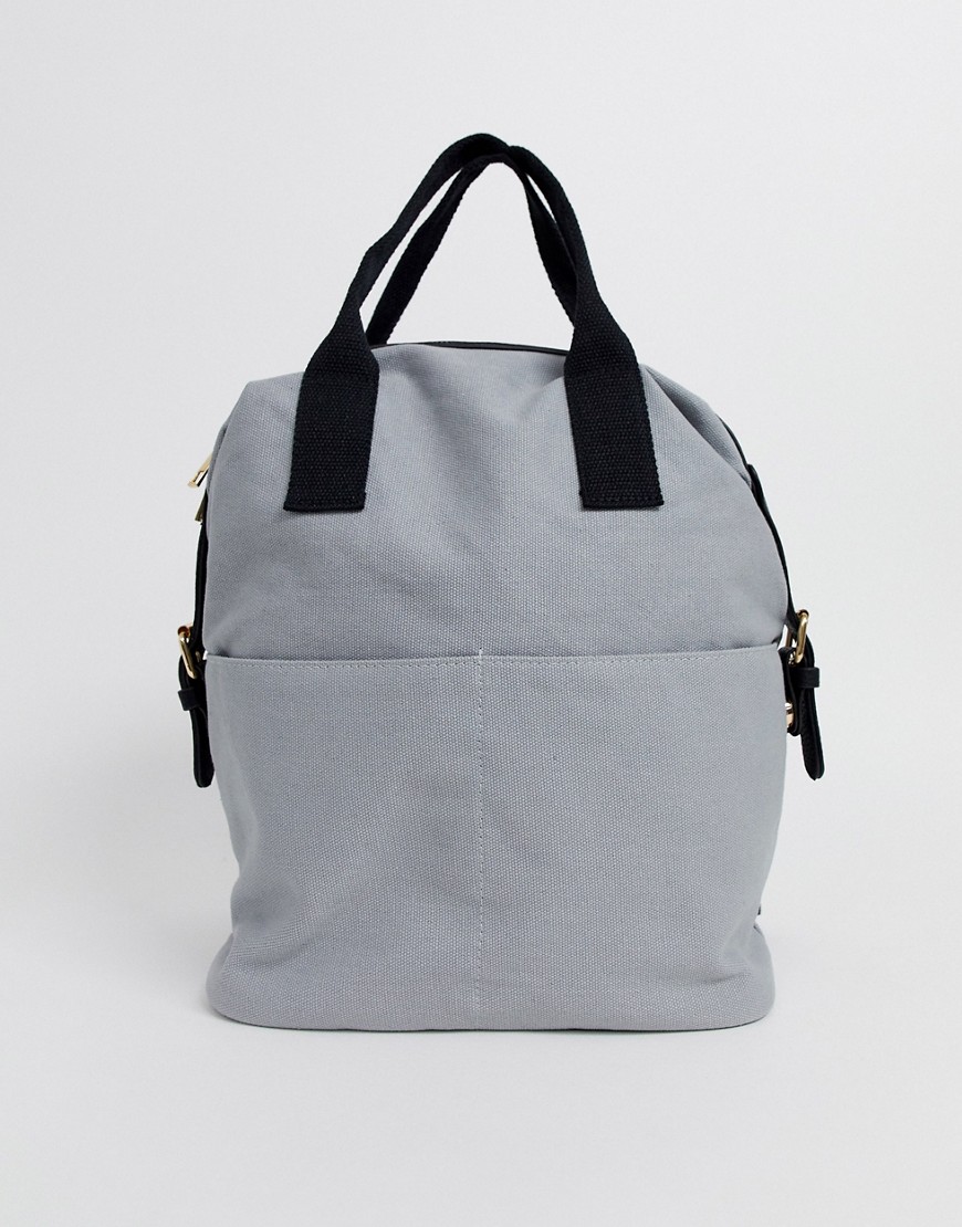 фото Парусиновый рюкзак на молнии с двумя ремешками asos design-серый