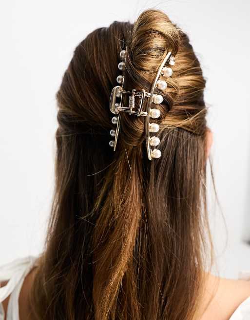 Pasador de cabello dorado con perlas de imitación de ASOS DESIGN, 4 de 4