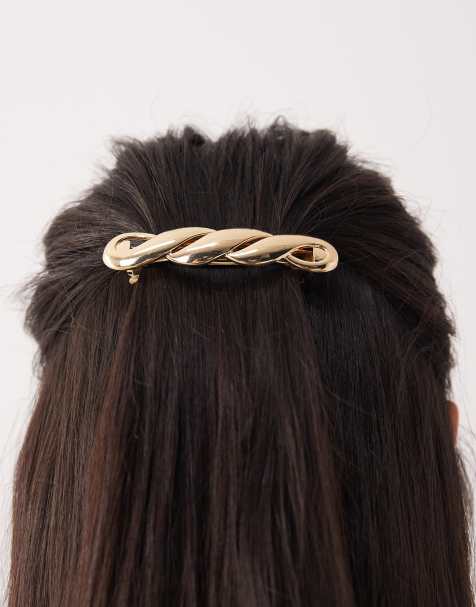 Pasador para el cabello dorada brillante con diseño retorcido de Sui Ava - view 1
