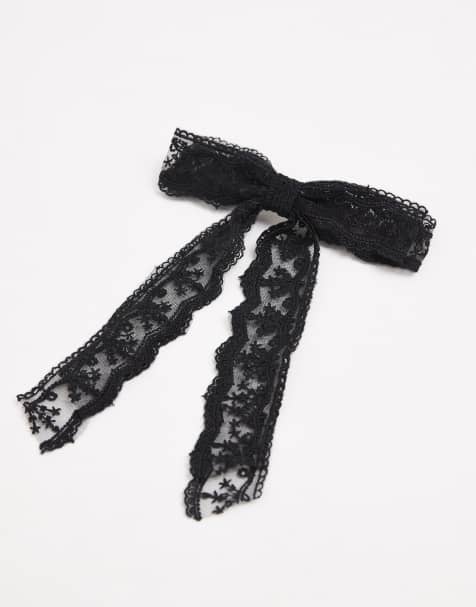 Pasador para el cabello negro con diseño de lazo de capas de encaje de ASOS DESIGN - view 1