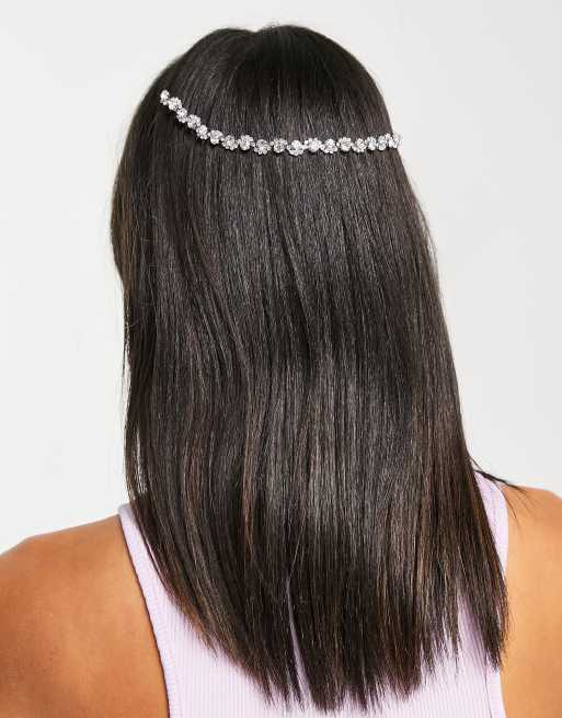 Pasador para el cabello para ocasiones especiales plateado con cristales de True Decadence, 3 de 4