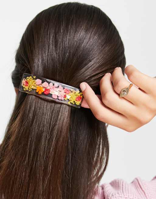 Pasador para el pelo con diseño de flores encapsuladas de ASOS DESIGN 
