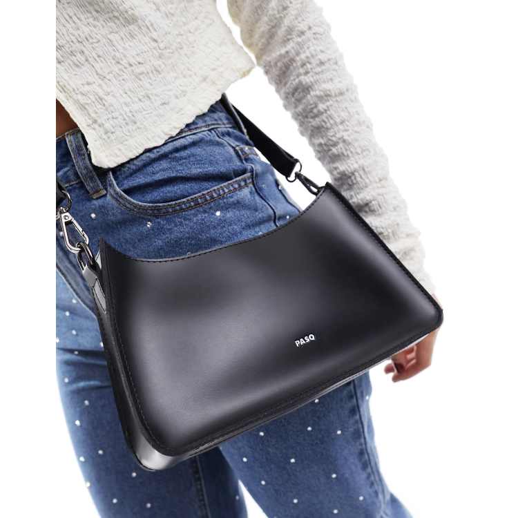 バッグ・カバンその他 Top Signature Side Patch Leather Shoulder Bag Unisex Sabine Grommet Shoulder Bag | Jen & Co. – Jen & Co.