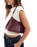 [PASQ] PASQ 90s minimal shoulder bag with detachable crossbody strap in burgundy-Red No Size BURGUNDY