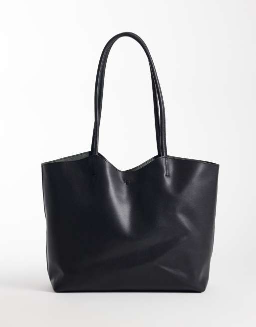 PASQ - Bolso de hombro negro con parte superior curvada, 4 de 4