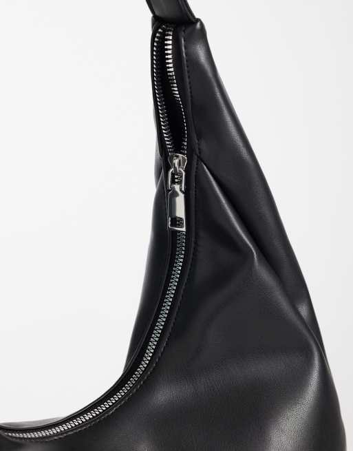 PASQ - Bolso de hombro negro flexible, 3 de 4