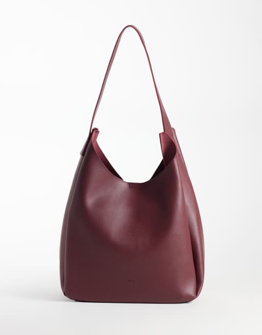 PASQ borsa a spalla morbida e morbida color bordeaux, 1 di 4