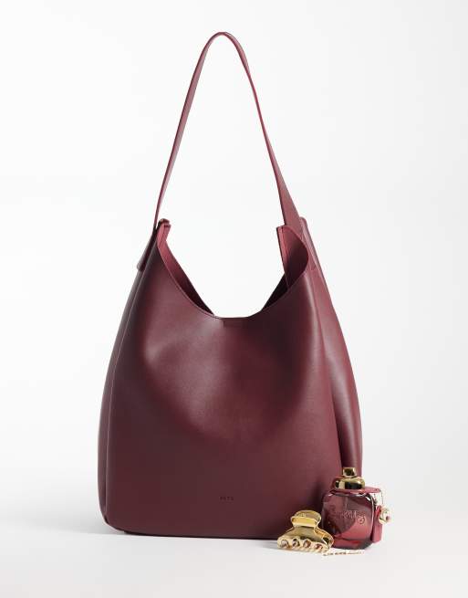 PASQ borsa a spalla morbida e morbida color bordeaux, 2 di 4