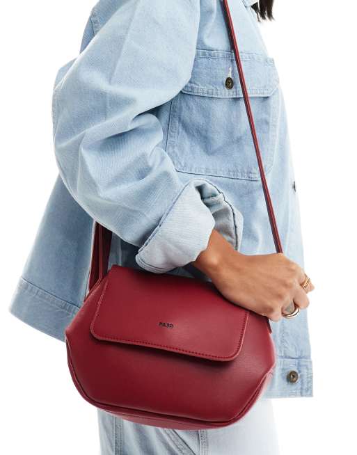 PASQ - Borsa a tracolla bordeaux con design romboidale  