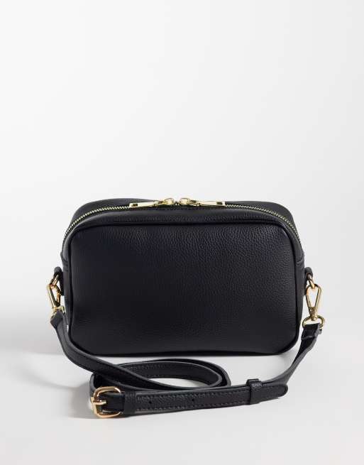 PASQ borsa camera in pelle zigrinata nera, 4 di 4