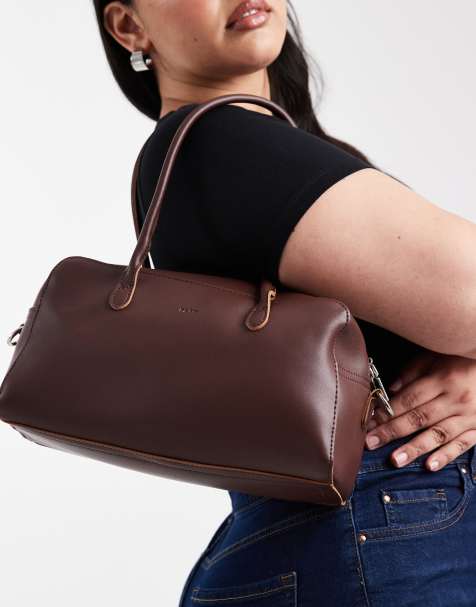 PASQ - Borsa da spalla media marrone con doppi manici - view 1