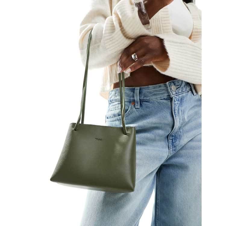 PASQ box bag with adjustable strap in dark green | ASOS