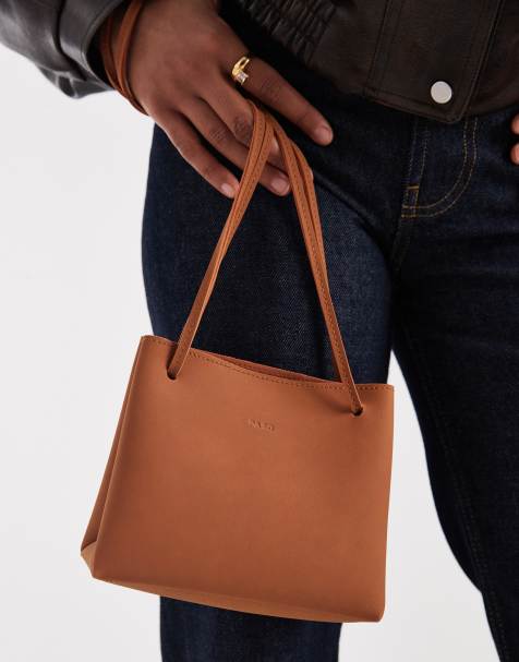 PASQ box bag with crossbody strap in tan - view 1