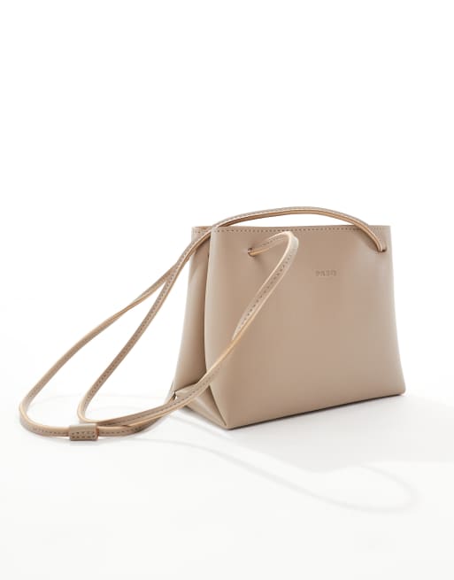 PASQ box shoulder bag in taupe