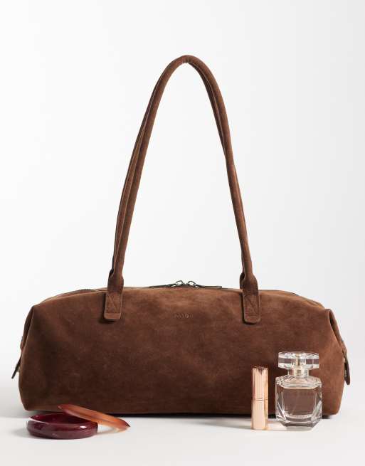 PASQ – Brun, slouchy axelväska i mockaimitation, 2 av 4