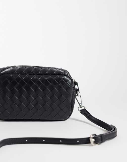 PASQ - Camera bag a tracolla intrecciata nera, 4 di 4