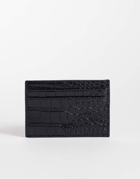 PASQ cardholder in black croc - view 1