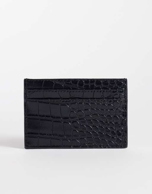 PASQ cardholder in black croc, 2 of 3