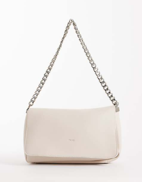 PASQ - Crossbody tas met flap en ketting in beige - view 1